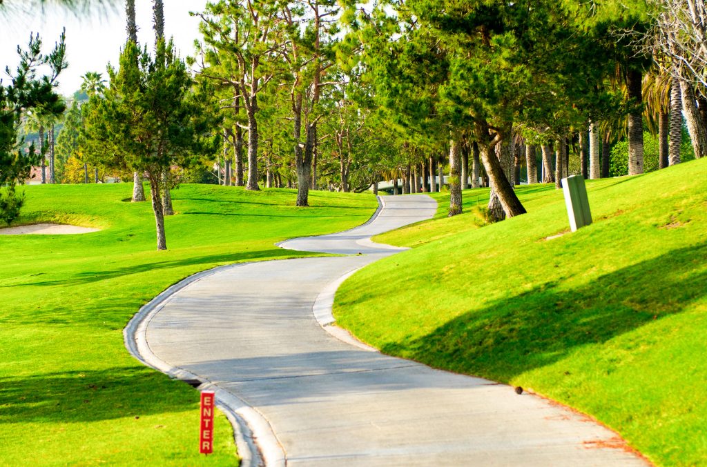 path near luxury golf course